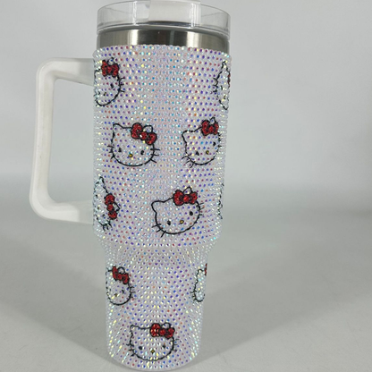 40oz Hello Kitty Cat /Kuromi /Melody/Cinnamoroll Rhinestone Bling Quencher Tumbler-CNLCA