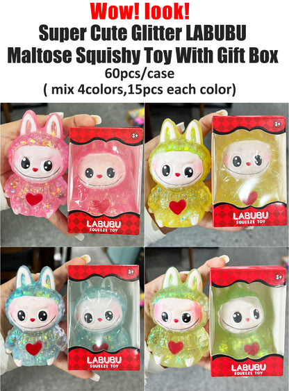 10*6.5cm Cute Labubu Maltose Sugar Stress Relief Squishy Toy Soft Slow Rising Squeeze Fidget Toys-CNLCA