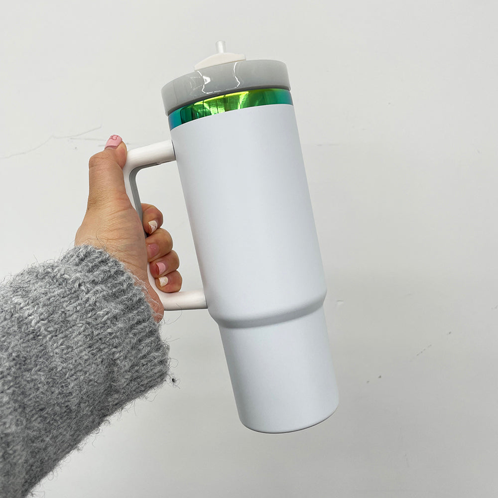 🍀30oz Ombre Green Underneath Powder Coated H2.0 Quencher Tumblers For Laser Engrave -CNLCA