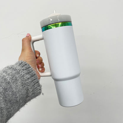 🍀30oz Ombre Green Underneath Powder Coated H2.0 Quencher Tumblers For Laser Engrave -CNLCA