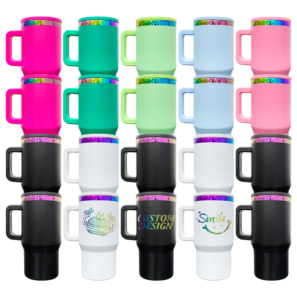 10 Pack 20oz Power Coated Rainbow Plated Underneath Tumbler With Leak Proof Lid-CNLCA