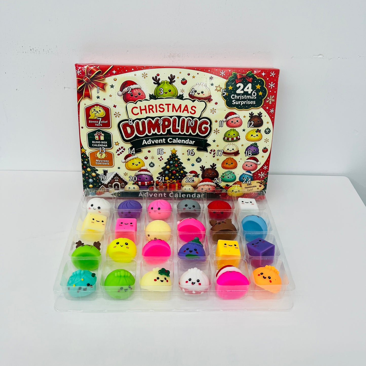 25Pack Christmas Mystery Dumpling Advent Calendar Blind Box Mini Dumpling Advent Calendar Squishy Surprise Box-CNLCA