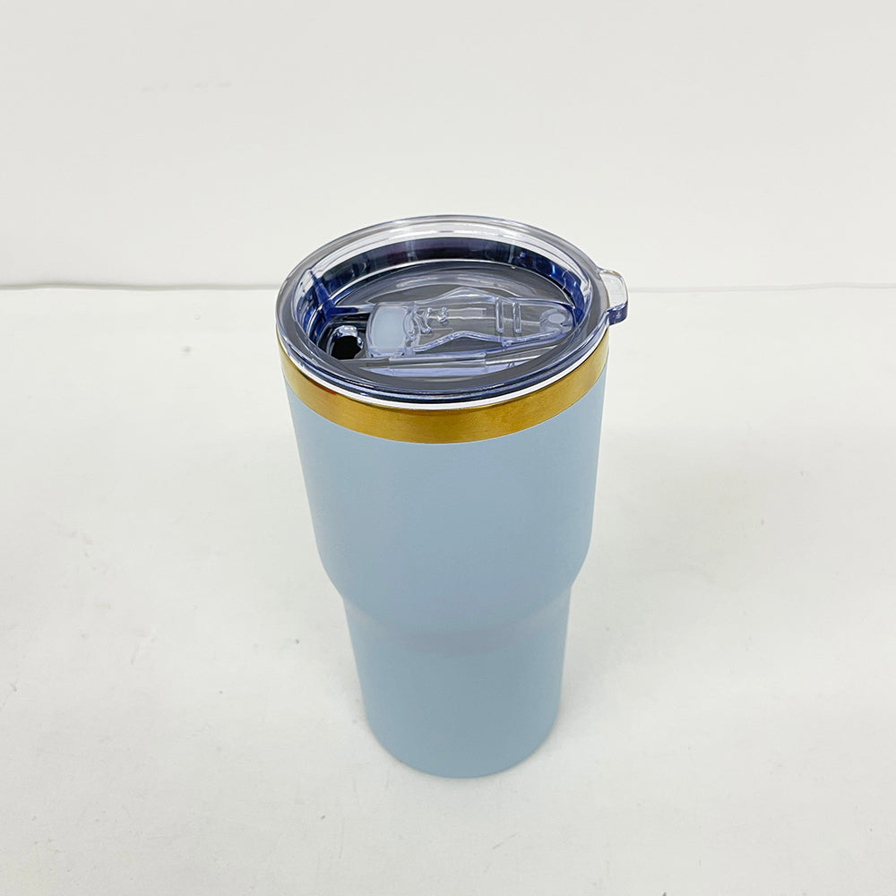 20oz Gold Plated Car Tumbler Travel Coffee Mug for Laser Engraving with Leakproof Slide Lid-CNLCA