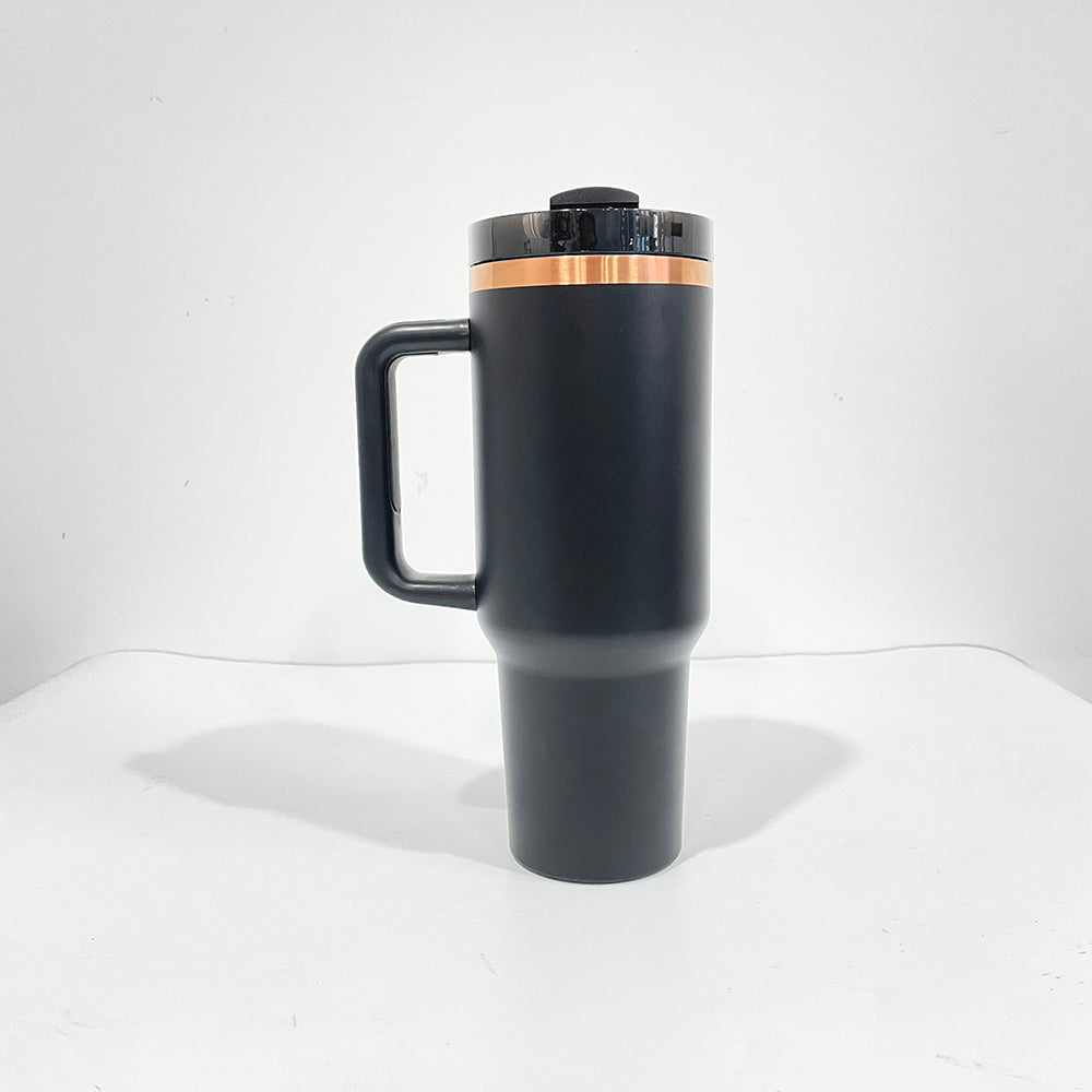 40oz H2.0 Stanley Style Black Color Copper Plated Quencher Tumbler for Laser Engraving-USLCA