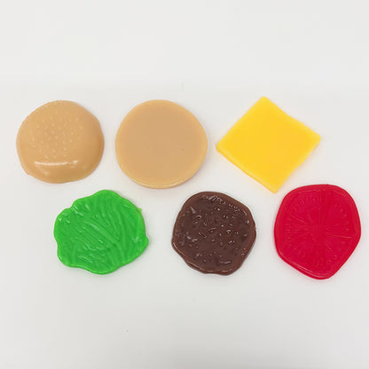 Needoh Style Removable DIY Food Yummy Burger Squish Realistic Tasty Cheeseburger Stress Relief Hamburger Squishy Toy Fidget Squeeze Ball for ADHD-CNLCA