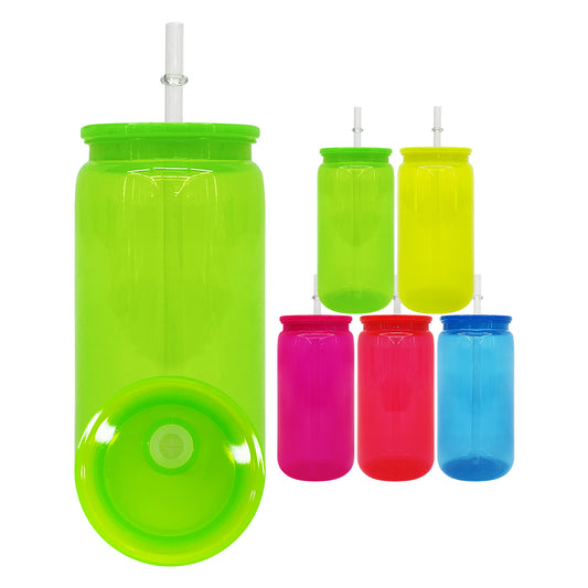 16oz Can Shaped Neon Colored Plastic Can -CNLCA