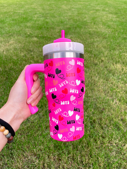 3D Cute Design Printed 20oz H2.0 Kids Tumbler Mug with Handle-CNLCA