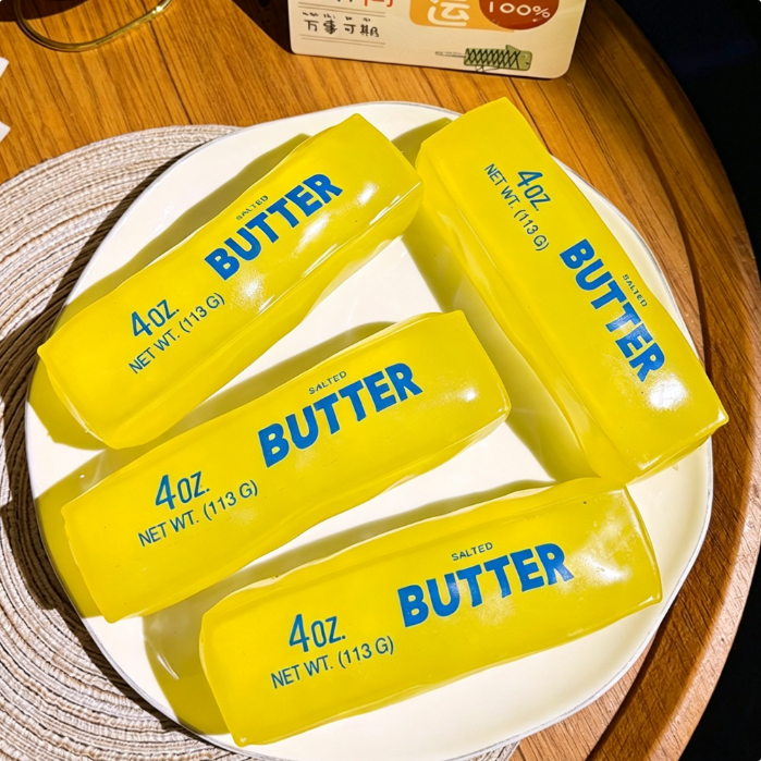 72 Pack Small Size 11cm Vaseline Filled Butter Stick Squishy Stress Toy Viral Squeeze Fidget Toy Realistic Butter Bar Shaped Anxiety Relief Toy-CNLCA