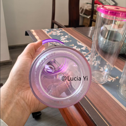 750ml Double Wall Snow Globe Plastic Cup Tapered Tumbler for DIY with Pre-drilled Hole and Plug-CNLCA