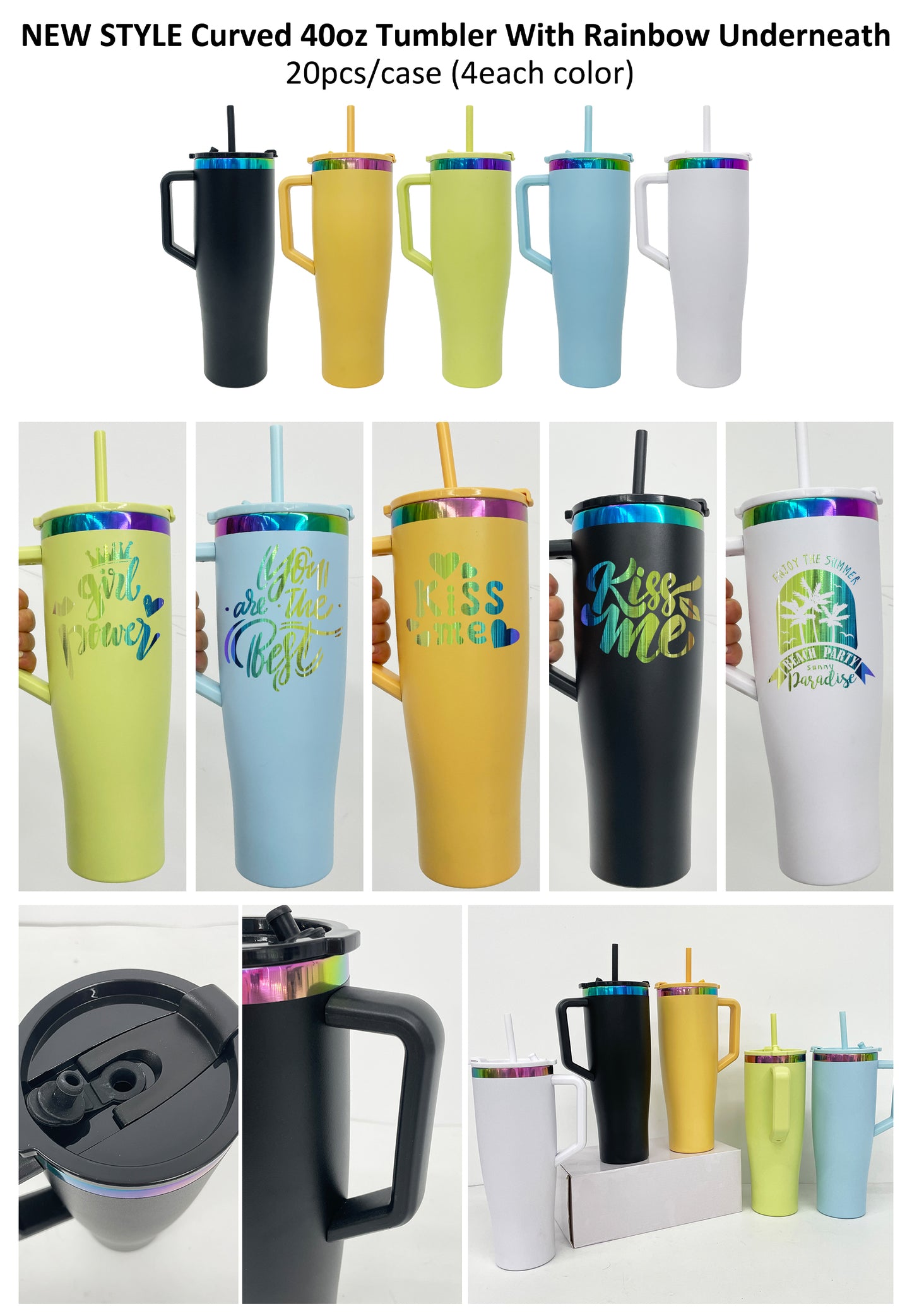 BruMate Style 40oz Leak Proof Rainbow Plated Tumbler For Laser Engraving-CNLCA