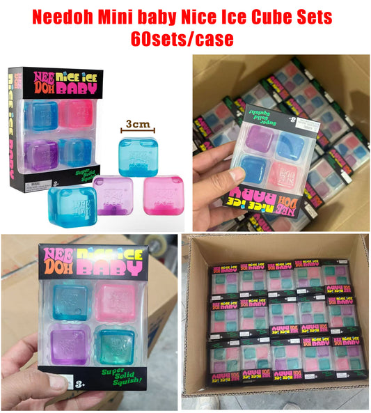 NeeDoh Mini Baby Nice Ice Cube Sensory Squeeze Toy Sets Stress Relief Fidget Cube Squishy Toy-CNLCA