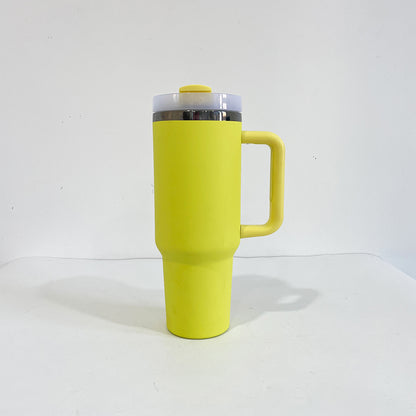 40oz H2.0 Powder Coated Black Mirrow Plated Underneath Lemon Orange Yellow Tumbler For Laser Engraved-CNLCA