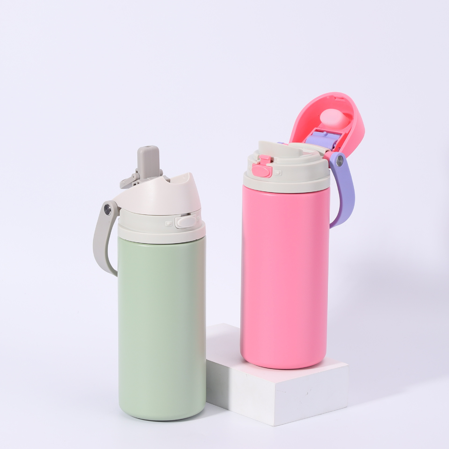 19oz 550ml/ 25oz 750ml Sports Handle Flip Straw Lid Stainless Steel Insulated Owala Style Water Bottle Double Drinking Tumbler for Laser Engrave-CNLCA