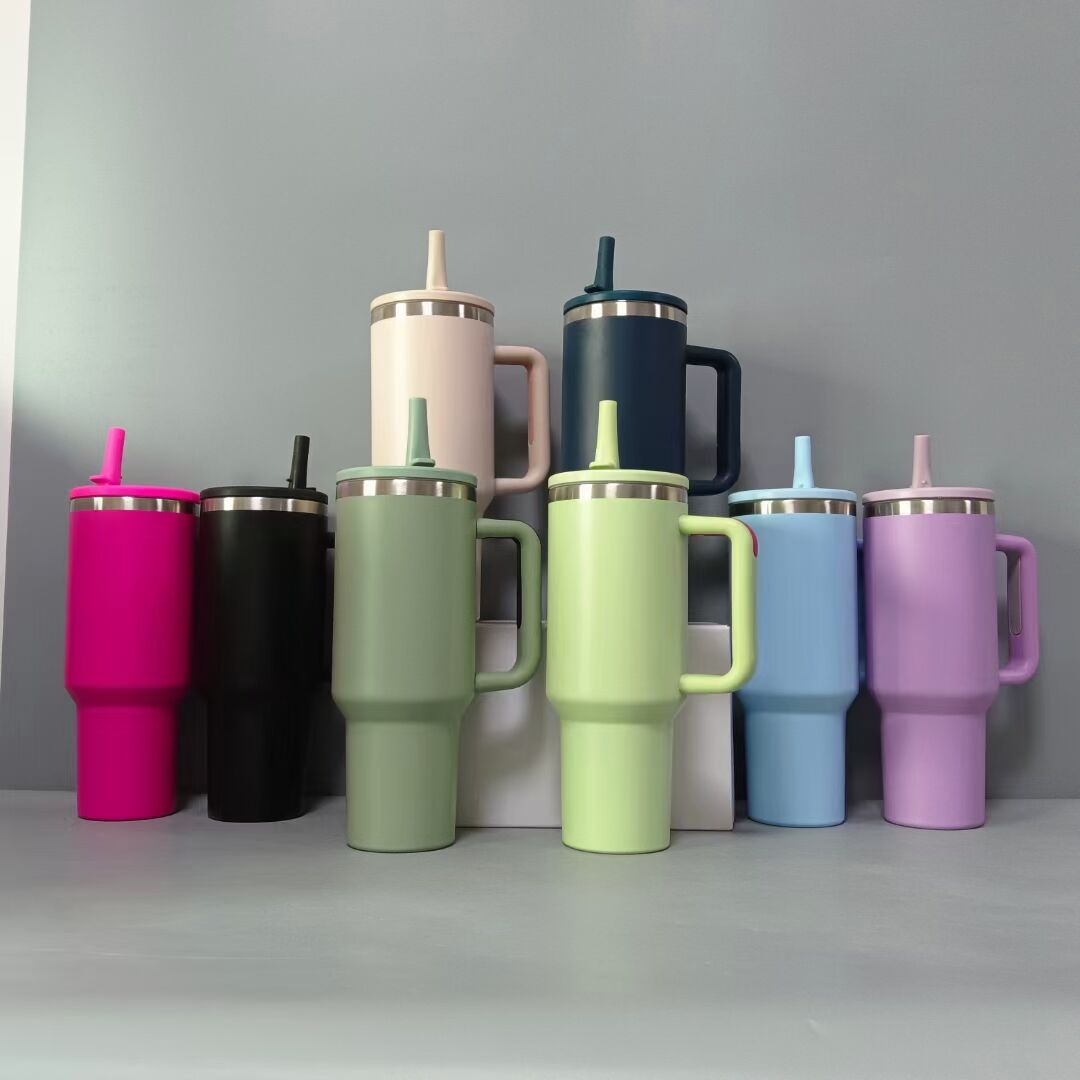 40oz Flip Straw Powder Coated Quencher Tumblers With Newest Leak-Proof Lids Tumbler-CNLCA