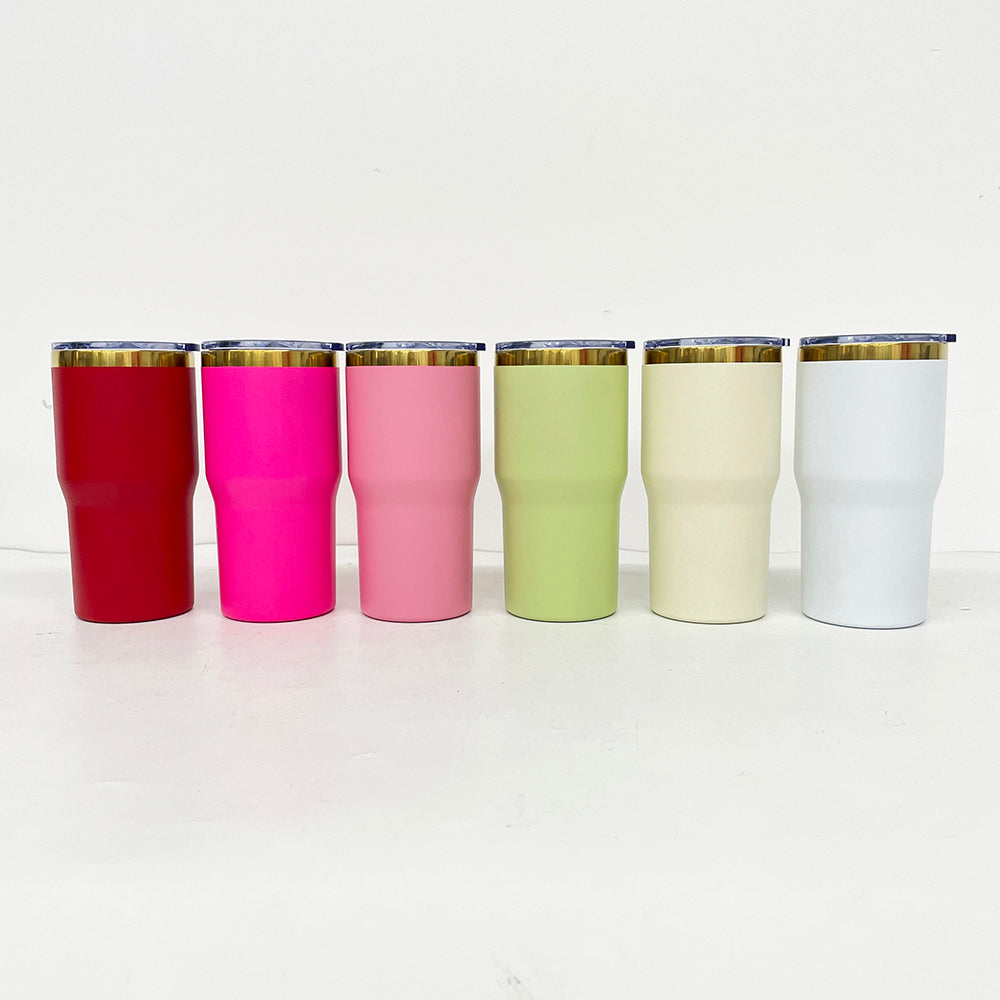 20oz Gold Plated Car Tumbler Travel Coffee Mug for Laser Engraving with Leakproof Slide Lid-CNLCA