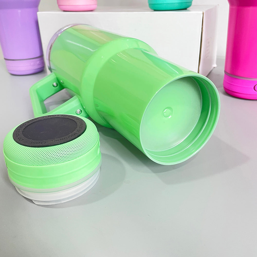 Mix Color 40oz Stainless Steel Sublimation Blanks /Powder Coated Music Player Bluetooth Speaker Tumbler 20pcs-USLCA