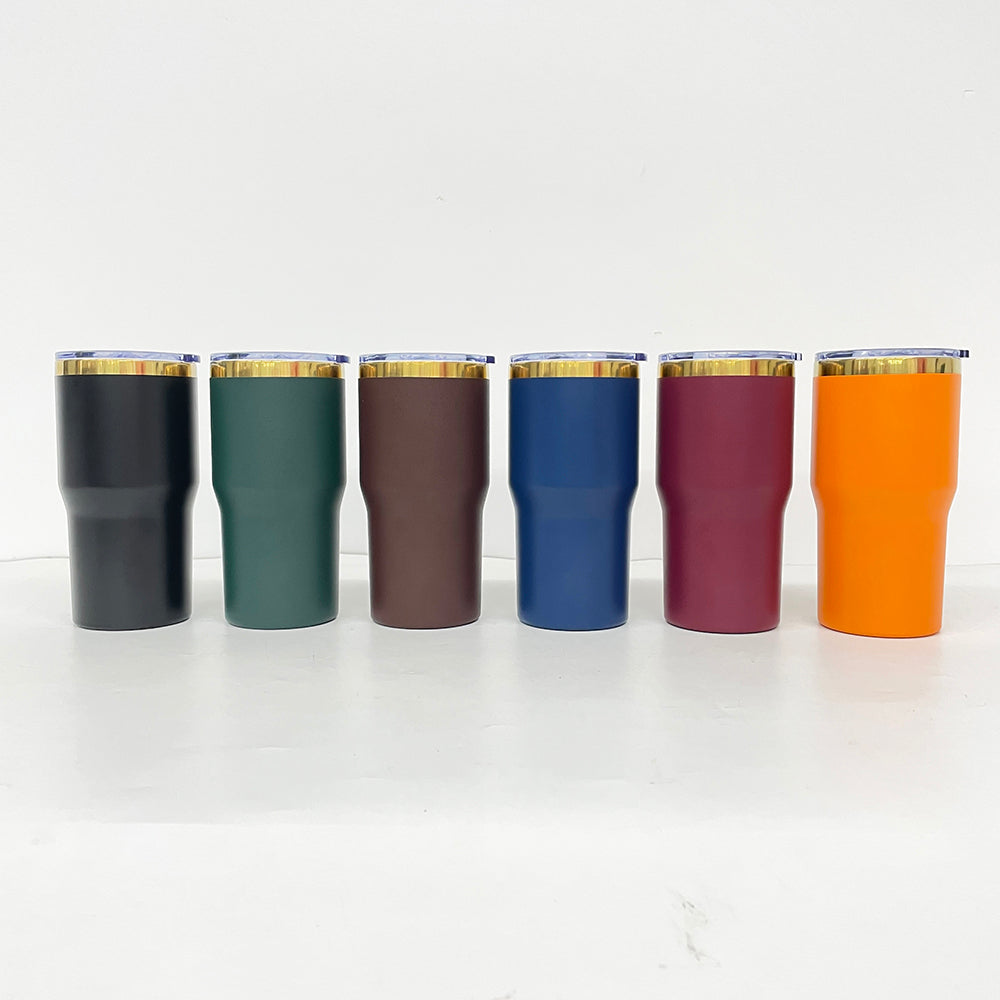 20oz Gold Plated Car Tumbler Travel Coffee Mug for Laser Engraving with Leakproof Slide Lid-CNLCA