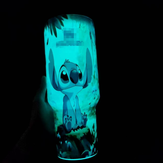 40oz Glow in the Dark Stitch Design Stainess Steel Stanley Style Quencher Tumbler-CNLCA