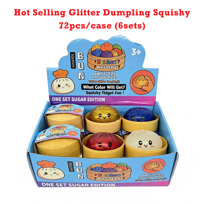 8.5cm Realistic Steamed Bun Glitter Dumpling Squishies Toys Stress Relief Squishy Toy-CNLCA