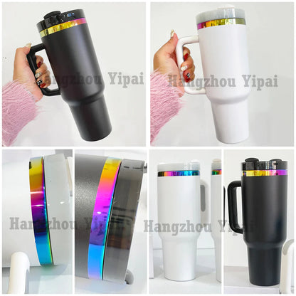 30oz & 40oz H2.0 Stanley Style Rainbow Plated Quencher Tumbler-CNLCA