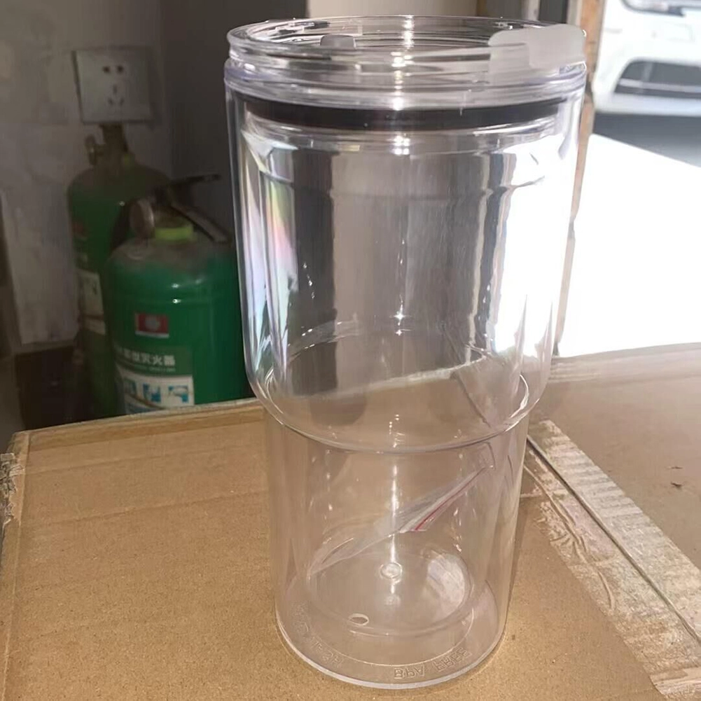 40Pack 17oz Clear Double Wall Pre Drilled Snow Globe Plastic Tumbler Snowglobe Cup-CNLCA