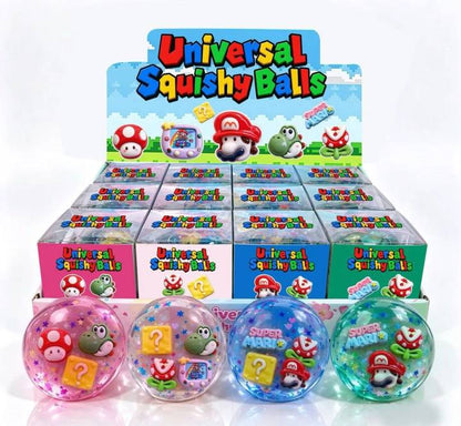 144Pack Vaseline Filled No Rebound Super Mario Series Squishy Ball Soft Squeeze Fidget Toys-CNLCA