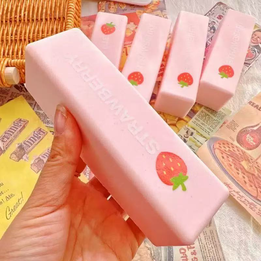 Soft Slow Rising Squeeze Fidget Toys Pink Strawberry Butter Squishy Stress Toy Squishy Butter Bar for Adults & Kids-CNLCA