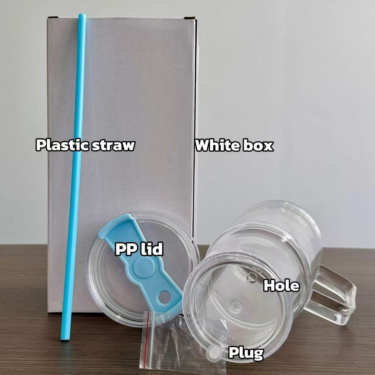 20 Pack 40oz Colorful Lid Pre Drilled Snow Globe Tumbler Double Wall Plastic Cups Mug-CNLCA