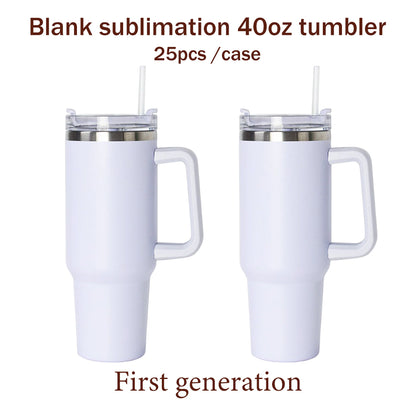 40oz Sublimation Blanks White Color Travel Mug With Handle Sold by Case 40BR01 -USLCA