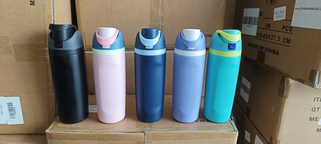 25Pack 24oz Owala Style Powder Coated Stainless Steel Tumbler Water Bottle for Laser-CNLCA