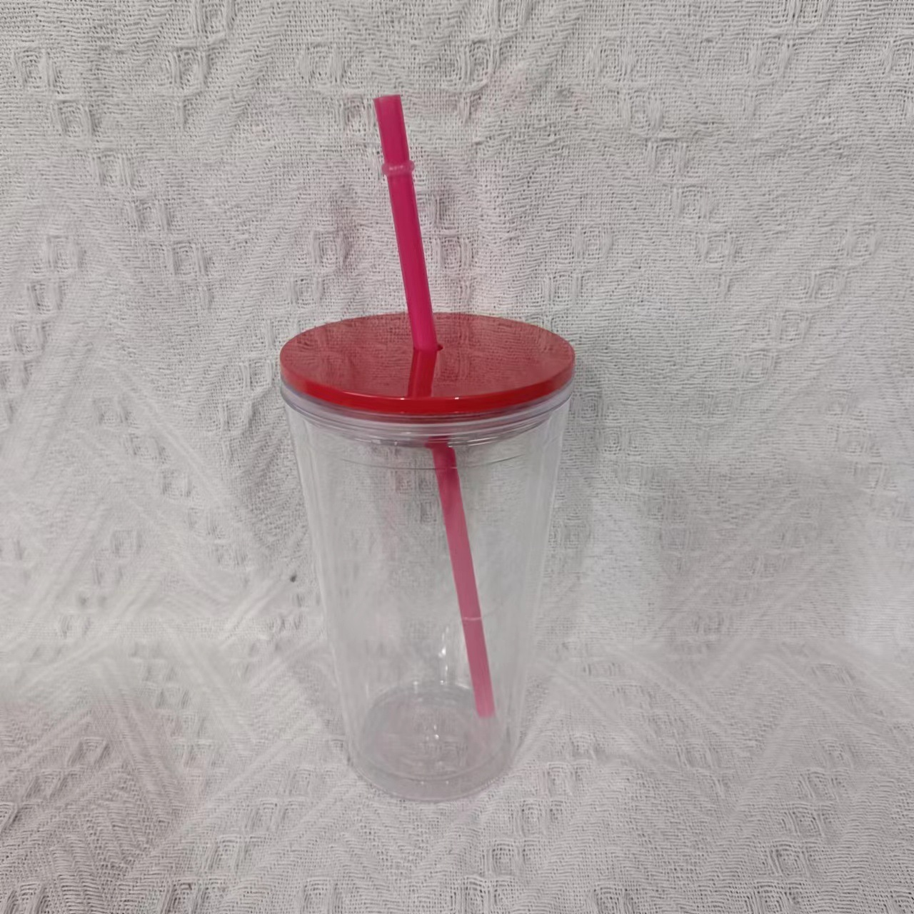 16oz Double Wall Snow Globe Tapered Plastic Cup Tumbler with Pre-drilled Hole and Plug Color Lid-CNLCA