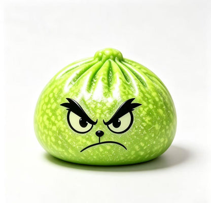 8.5cm Xmas Glow in dark Grinch Bun Squishy Glowing Grinch Dumpling Squeeze Fidget Toys for Christmas-CNLCA