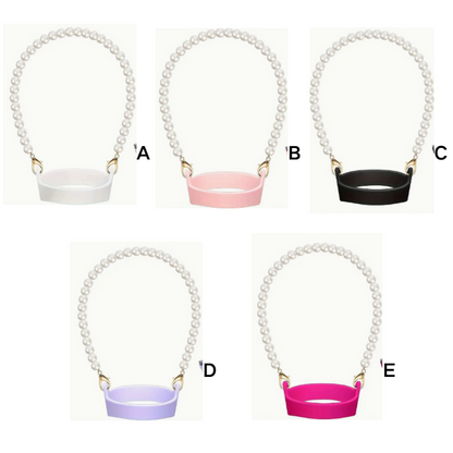 Pearl Chain Handle Carriers Strap Hanging String for Water Bottle Cup Tumbler with Silicone Ring-CNLCA