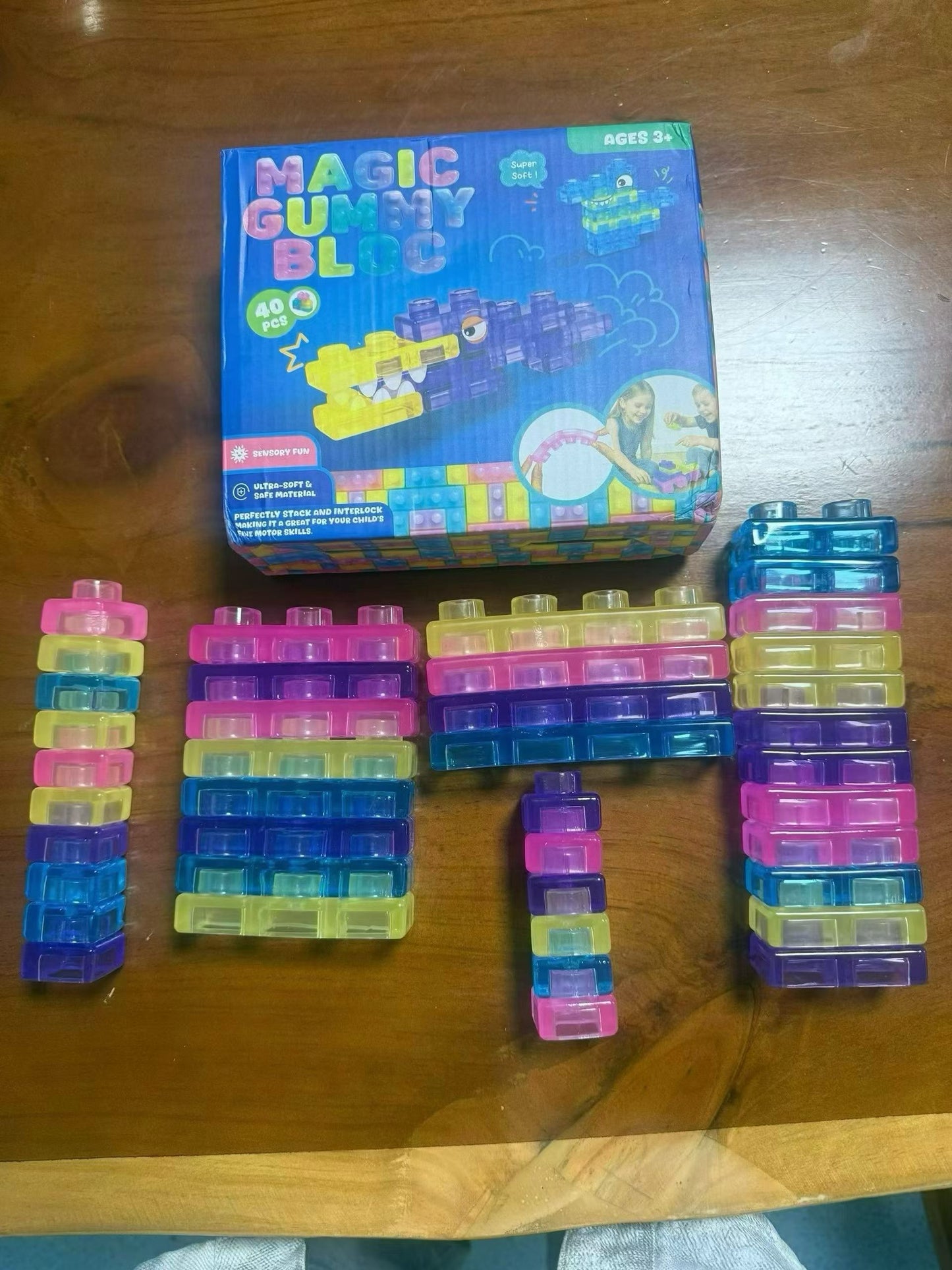 Jelly Blox Style Soft Jelly Building Blocks Magic Gummy Bloc Toy for Toddlers Kids-CNLCA