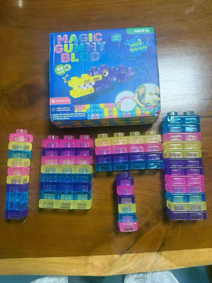 Jelly Blox Style Soft Jelly Building Blocks Magic Gummy Bloc Toy for Toddlers Kids-CNLCA
