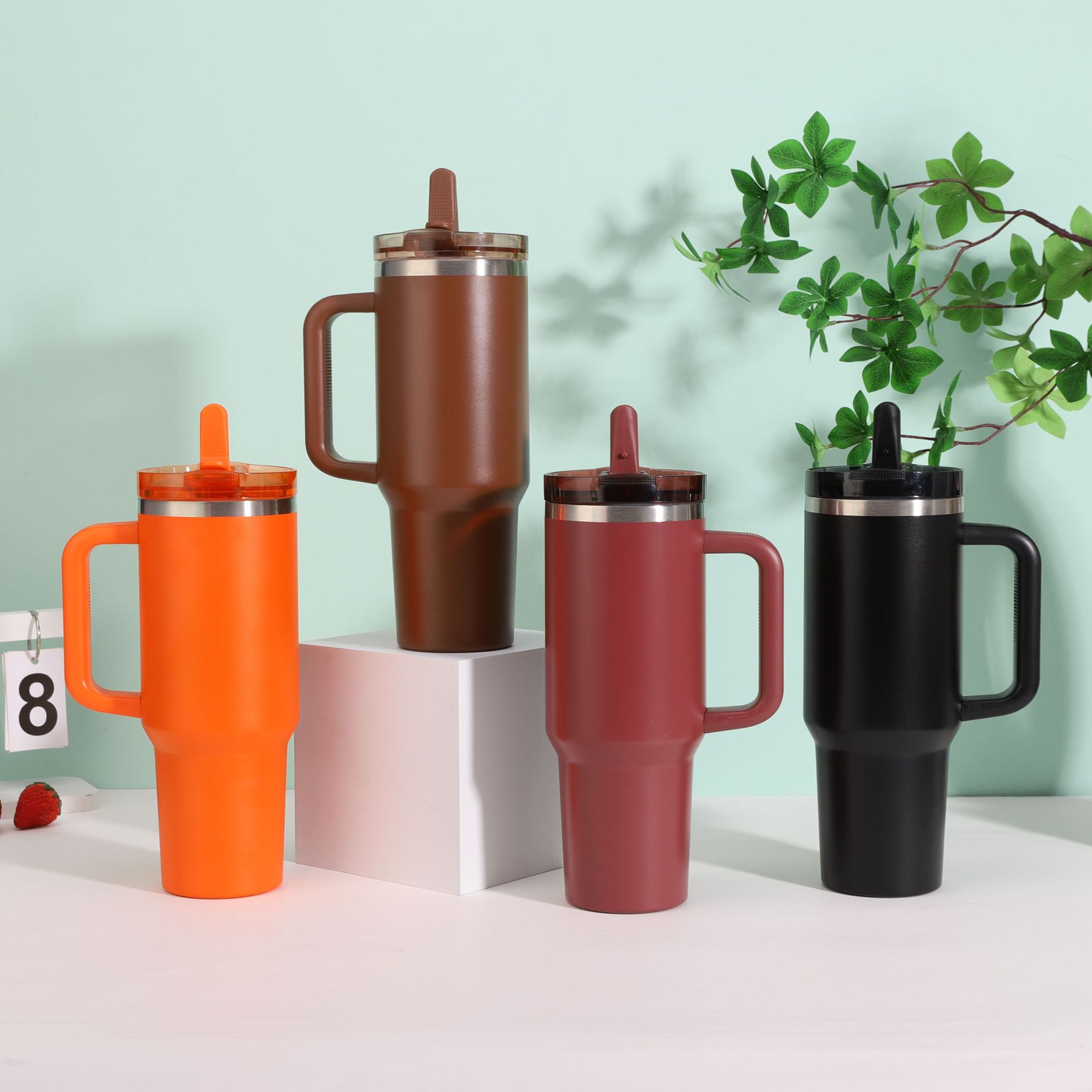 40oz New Color Autumn Winter Protour Flip Straw Lids Stainless Steel Tumbler for Laser-CNLCA