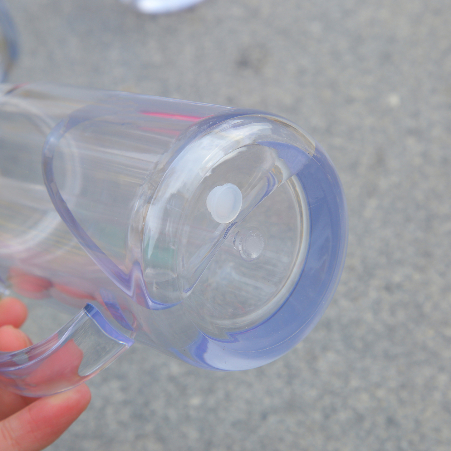 16oz Inner 20oz Outer Double Wall Snow Globe Plastic Acrylic Cup Tumbler with Handle Pre Drilled Hole and Plug-CNLCA