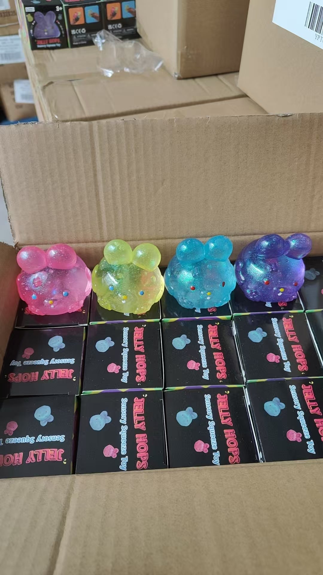 Glitter Jolly Hops Rabbit Squish Jelly Bunny Squishy Maltose Filled ASMR Stress Relief Fidget Squeeze Toy-CNLCA