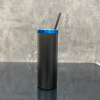 20oz Blue Plated Undernetah Skinny Straight Tumbler For Laser Engrave-CNLCA