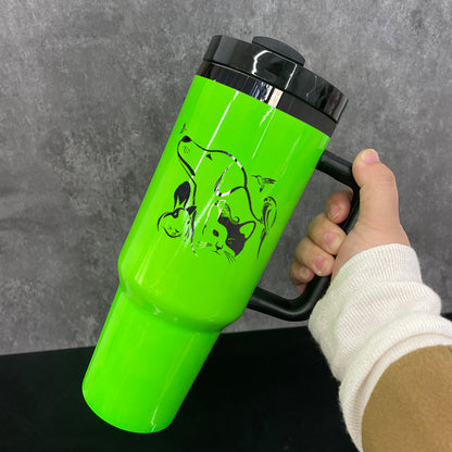 H2.0 40oz Black Underneath Neon Color Quencher Tumblers For Sublimation /Laser Engrave -CNLCA