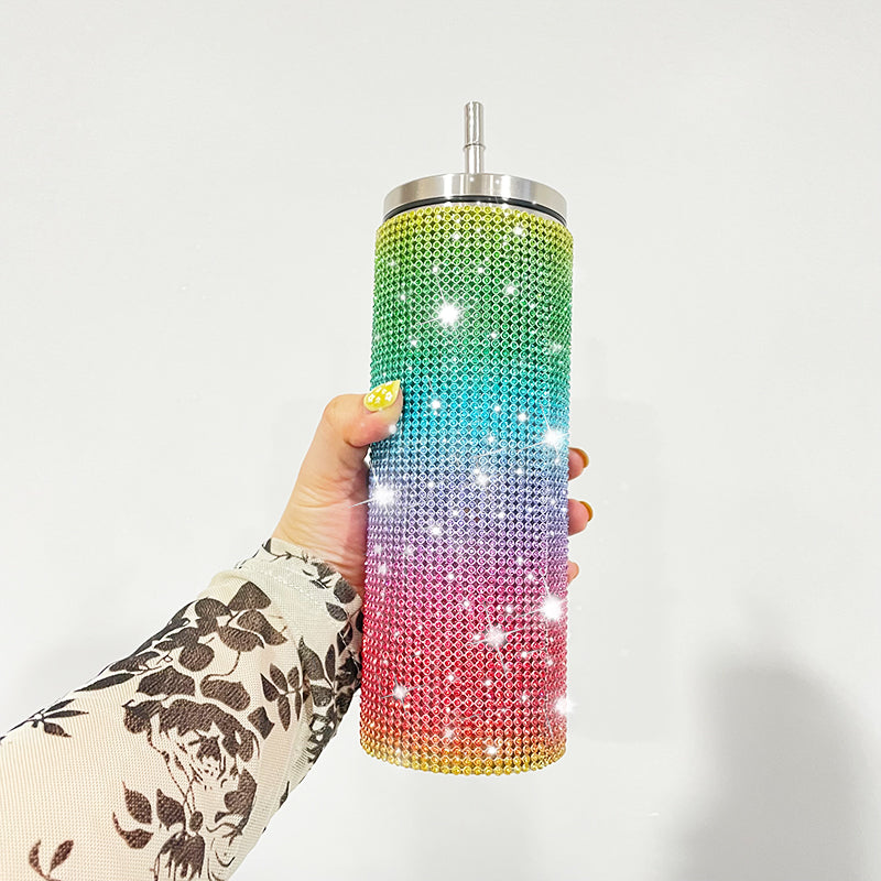 20oz Colorful Bling Rhinestone Straight Tumbler-CNLCA