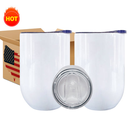 12oz White Blank Sublimation Staight Mug Wine Tumbler For Sublimation 50pc/case-CNLCA