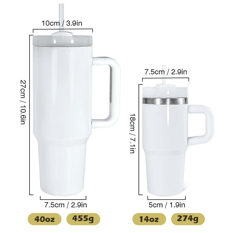 Cute 14oz Kids Baby White Blank Sublimation Tumbler With Handle-CNLCA