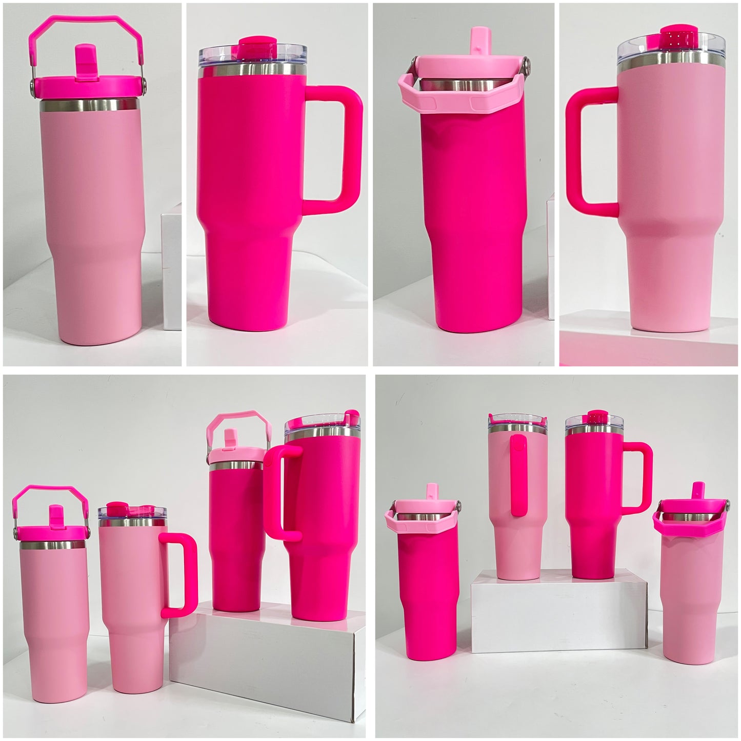 30oz & 40oz Flamingo Pink And Hot Pink Powder Coated Tumblers 20pcs/case-CNLCA