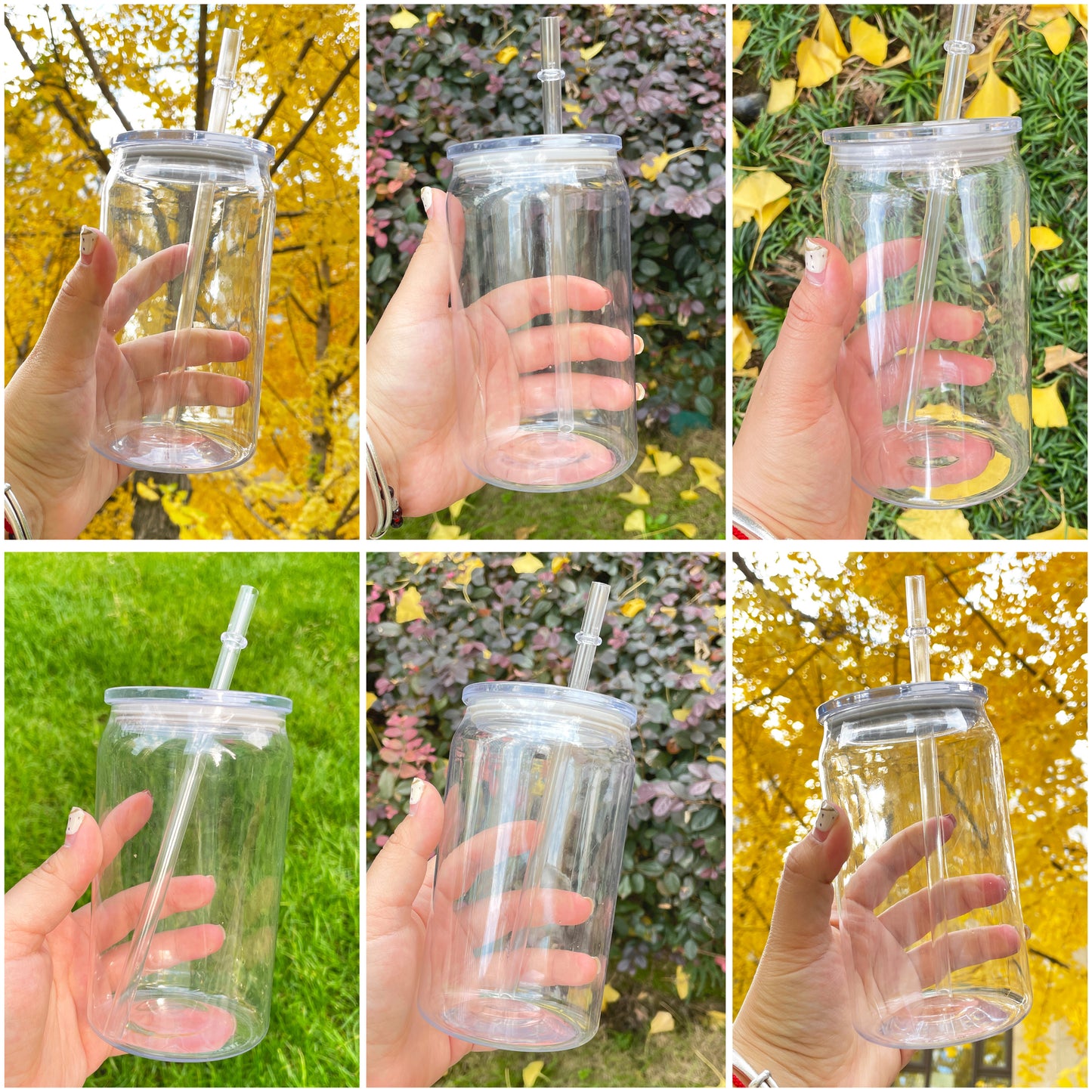 16oz Clear Acrylic Plastic Can Cup-USLCA