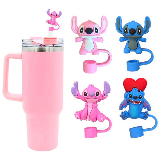 Cute Stitch 10mm Straw Toppers Dust-proof Plug Straw Caps for Tumblers -CNLCA