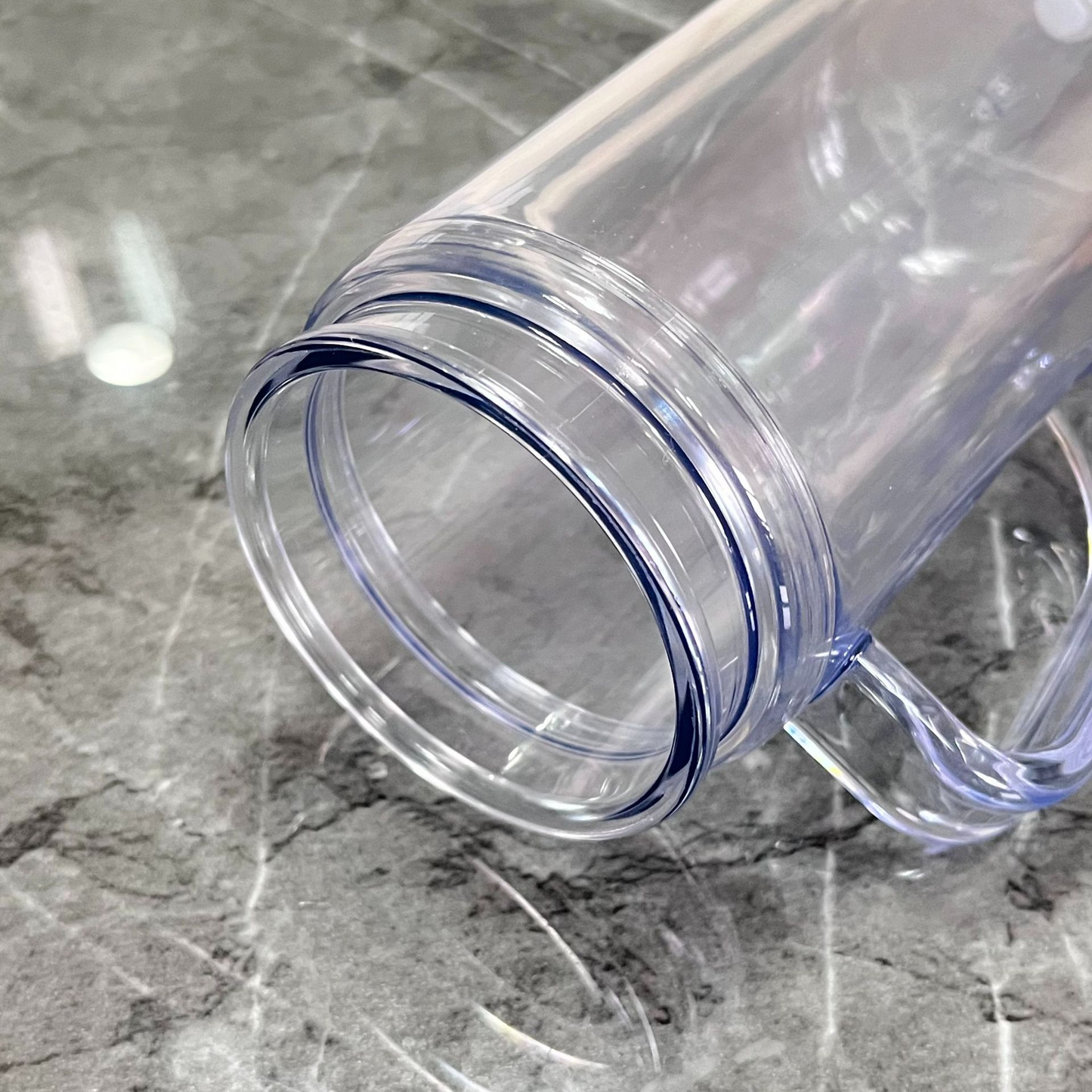 12oz 16oz Muti Color Double Wall Snow Globe Plastic Cup Tumbler with Handle Pre Drilled Hole and Plug-CNLCA