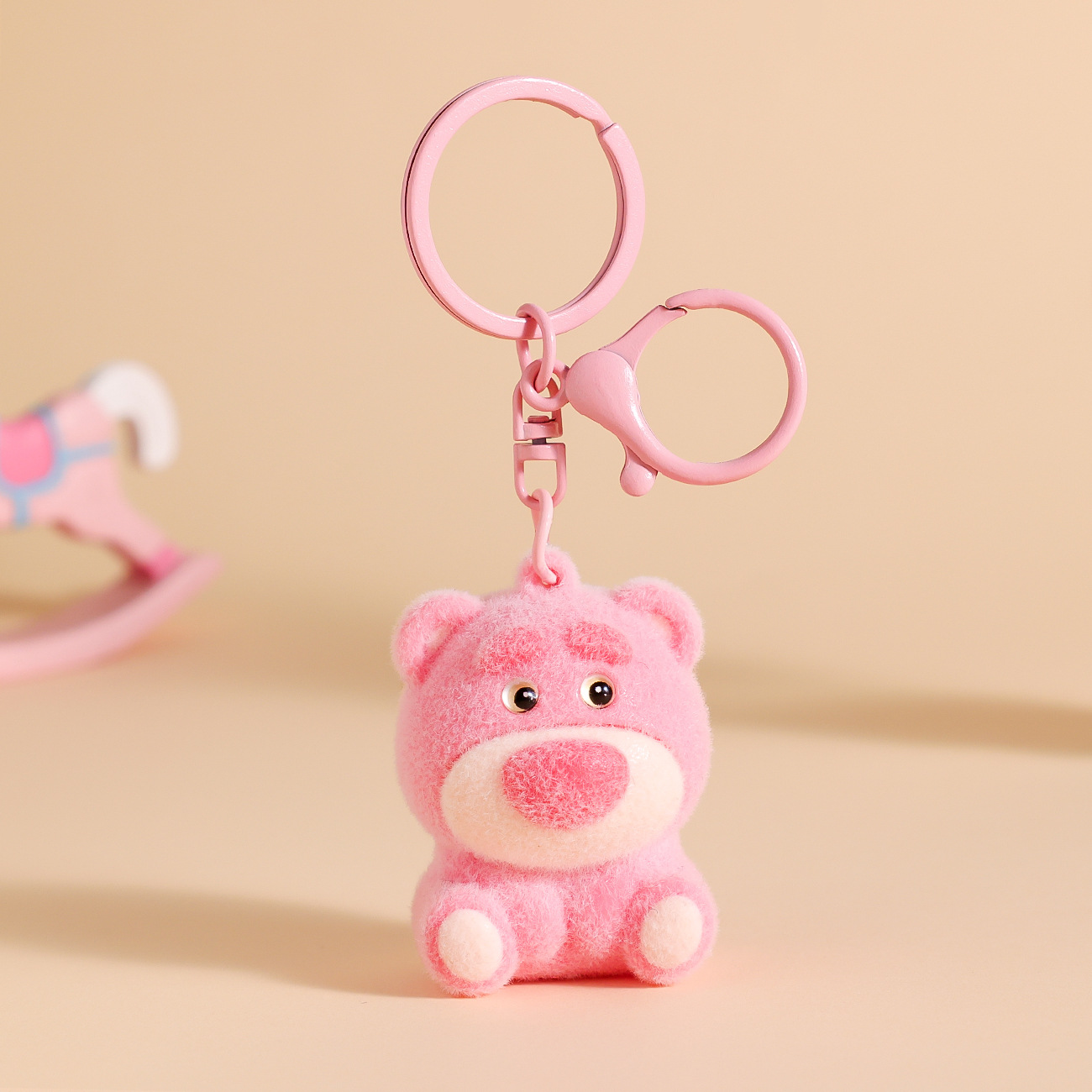 Cute Labubu Strawberry Bear Tumbler Keychain-CNLCA