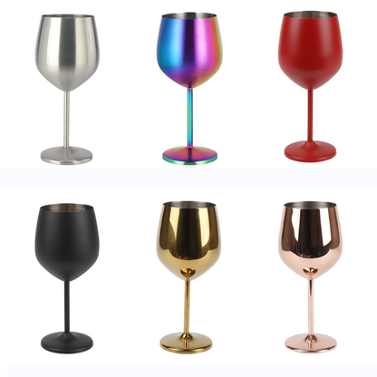 18oz Stainless Steel Electroplated High-legged Red Wine Cup and Champagne Glass Burgundy Wine Tumbler For Laser-CNLCA