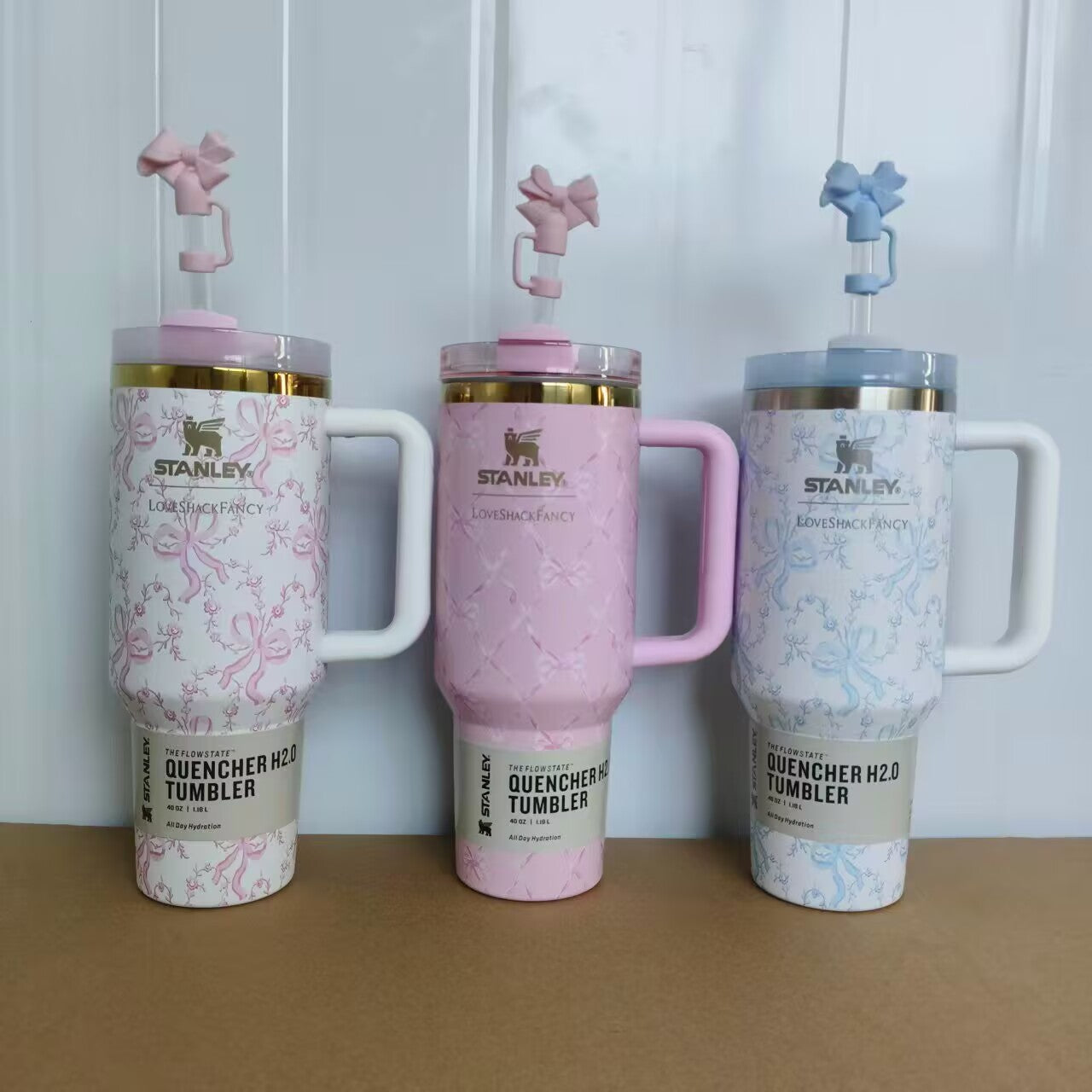 40oz Love Shack Fancy Stainess Steel Stanley Style Quencher Tumbler-CNLCA